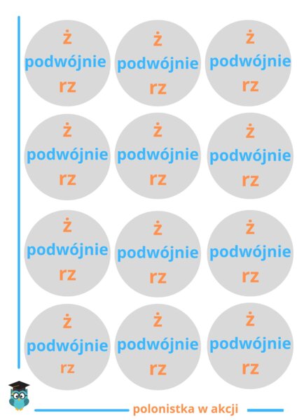 Podwójnie z wyrazami rz i ż - ortograficzna gra typu dobble