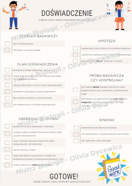 Check-lista z doświadczenia