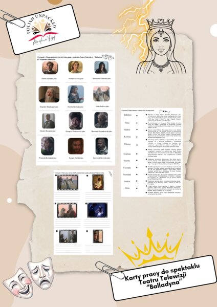 Karta pracy do filmu "Balladyna" w reż. Wojciecha Adamczyka, lektura obowiązkowa, egzamin ósmoklasisty