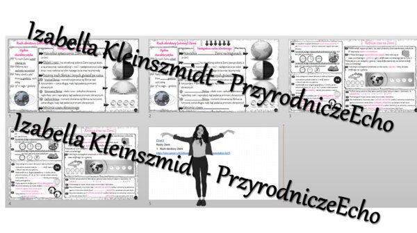 Minizestaw na temat „Ruch obrotowy Ziemi” – sketchnotka + karta pracy w power point + gratisowy link do prezentacji multimedialnej niekomercyjnej wykonanej w genial.ly do indywidualnego pobrania i użycia do celów niekomercyjnych. Geografia 6, „Ruchy Ziem
