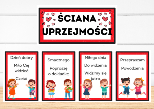 Karty demonstracyjne / pokazowe – Ściana uprzejmości