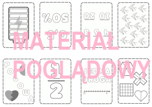 Książeczka ułamkowa - jedna druga. Ułamki zwykłe klasa 4,5