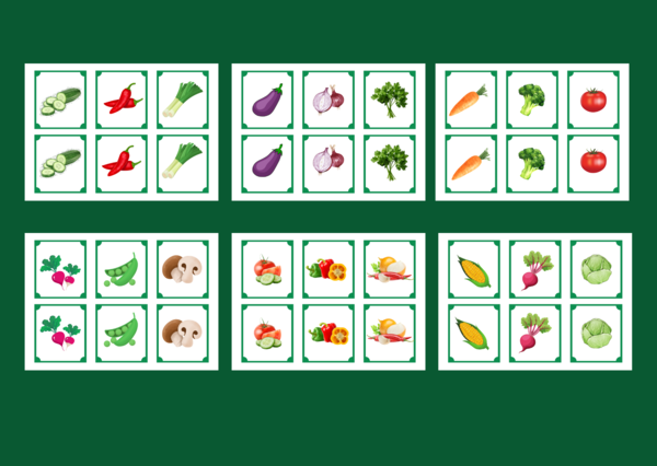 DZIEŃ OWOCÓW I WARZYW – WARZYWA - memory – 36 szt. – biblioteka – świetlica
