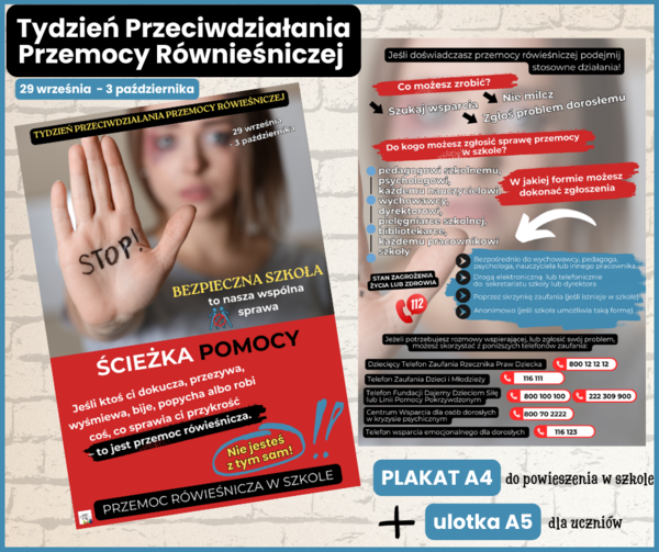 „Bezpieczna szkoła” – plakat i ulotka