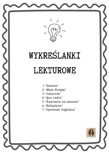 Wykreślanki lekturowe.