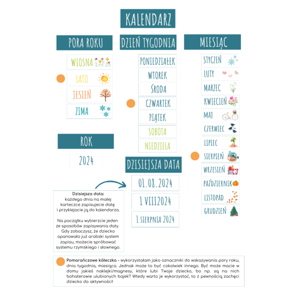 KALENDARZ DOMOWY - do powieszenia na lodówce/tablicy magnetycznej/tablicy korkowej