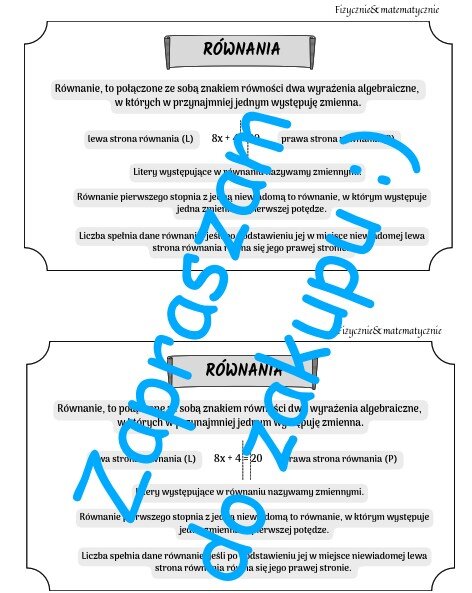 Co to jest równanie? - wklejka SP
