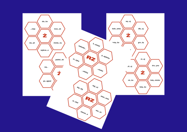 ORTOGRAFIA - heksy - fiszki - wyrazy z "RZ" i "Ż".