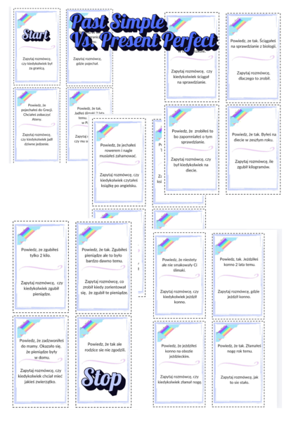 Past Simple Present Perfect speaking chain łańcuszek