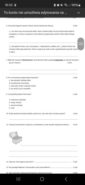 Kartkówka z lektury Hobbit, czyli tam i z powrotem