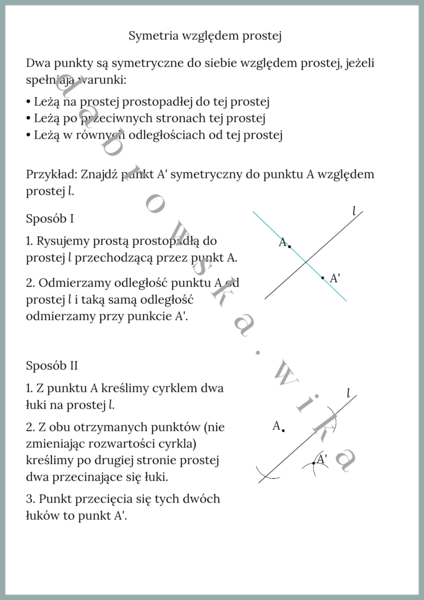 Symetria względem prostej - notatka