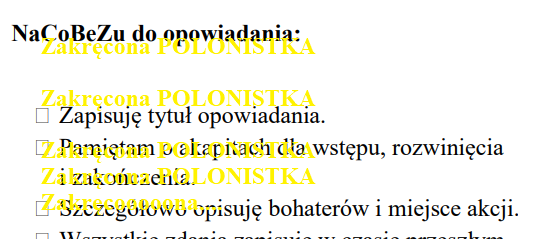 Opowiadanie - NaCoBeZu (kryteria sukcesu)