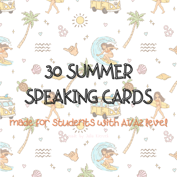 SUMMER SPEAKING A1-A2 CARDS
