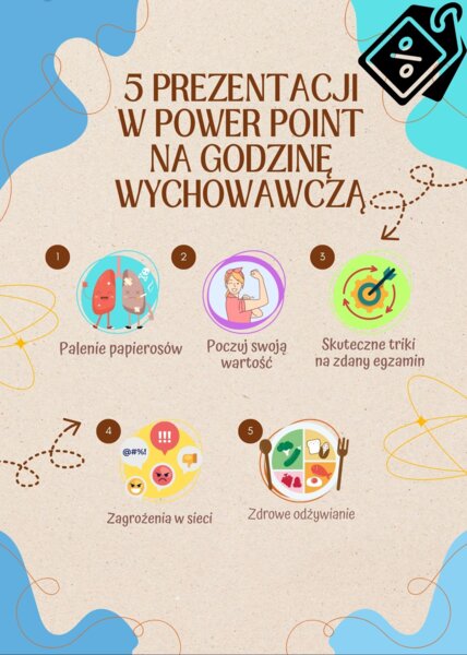 Paczka 5 x prezentacji w Power Point na godzinę wychowawczą - W zestawie kupujesz taniej!