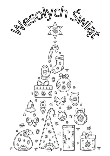 Kolorowanka świąteczna XXL, choinka