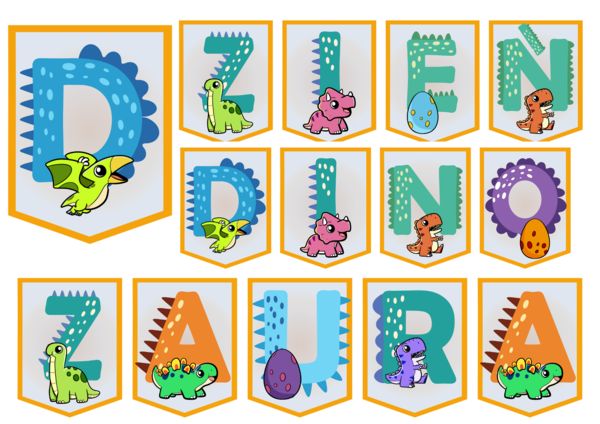 Napis Dzień Dinozaura - Girlanda