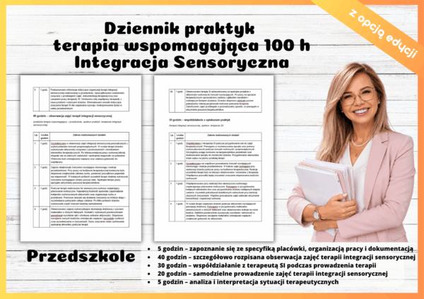 Dziennik praktyk  terapia wspomagająca 100 h Integracja Sensoryczna
