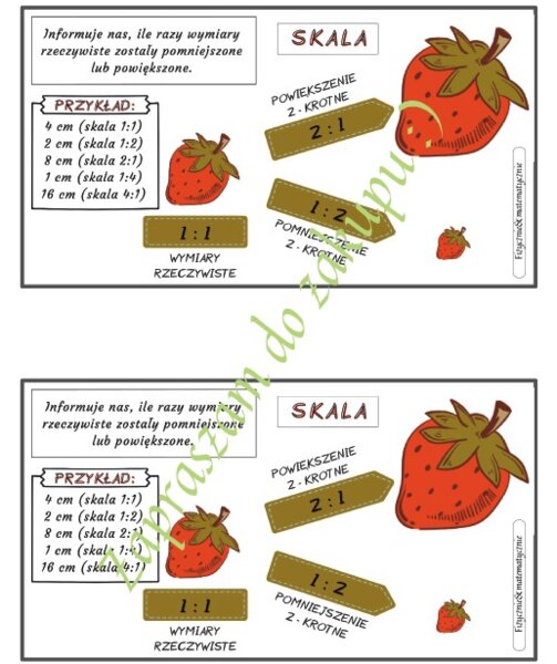 Skala - wklejka do zeszytu.