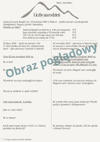 Liczby na co dzień - Andrzej Bargiel w tle