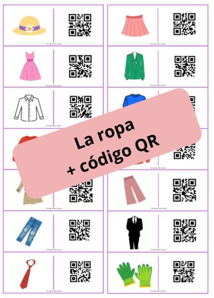 Domino obrazkowe z kodami QR! (La ropa-ubranie)