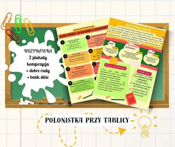Rozprawka - plakat - kompozycja, elementy twórcze, bank słówek, dobre rady