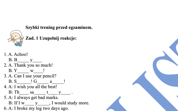Egzamin ósmoklasisty 4 krótkie ćwiczenia