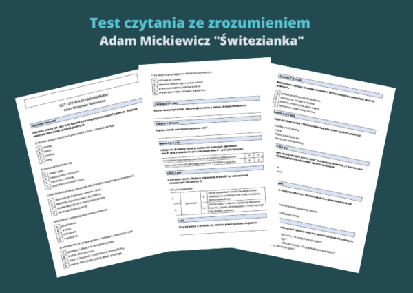 "Świtezianka" - test czytania ze zrozumieniem
