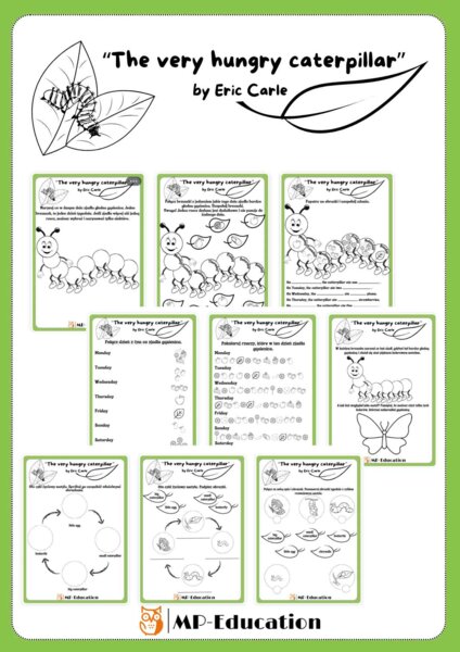 Zadania do ksiażki "The very hungry caterpillar"
