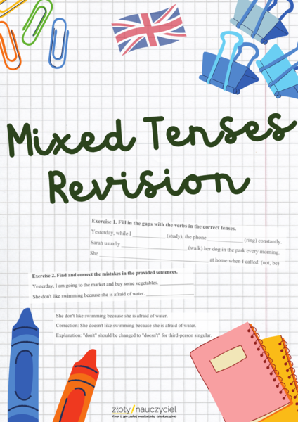 Powtórzenie czasów, mixed tenses revision, egzamin, matura
