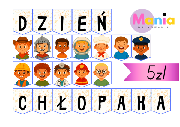 Dzień Chłopaka – Girlanda i Dekoracje PDF do druku