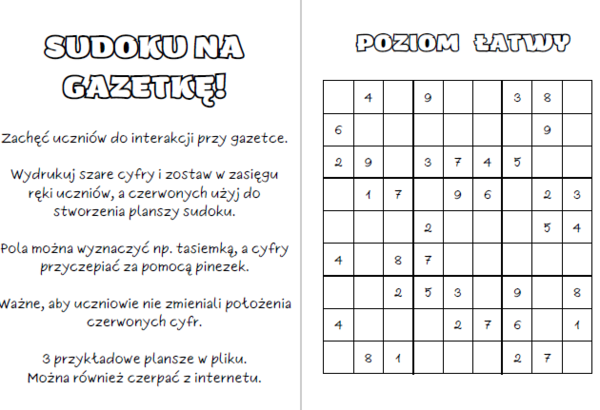 Sudoku na gazetkę