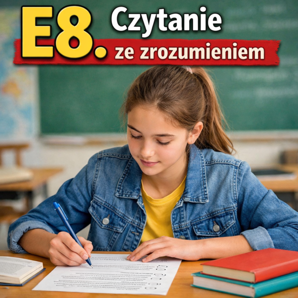 Czytanie ze zrozumieniem E8 – karta pracy + odpowiedzi Kl.6-8, cz.1