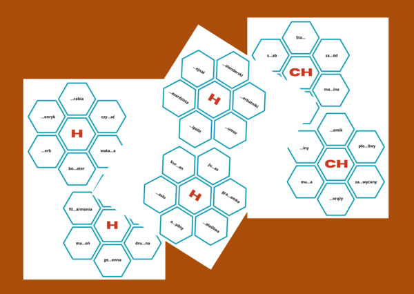 ORTOGRAFIA - heksy - fiszki - wyrazy z "CH" i "H".