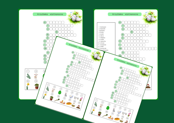 WIELKANOC - KRZYŻÓWKA obrazkowa – ćwiczenia redakcyjne