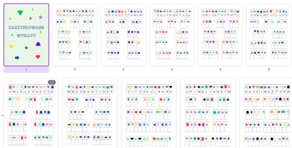 Zaszyfrowane wyrazy - ćwiczenia w czytaniu, pisaniu