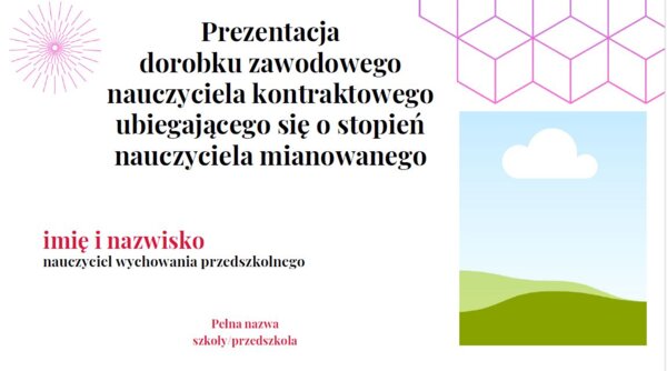 Prezentacja dorobku zawodowego na mianowanie - szablon do edycji