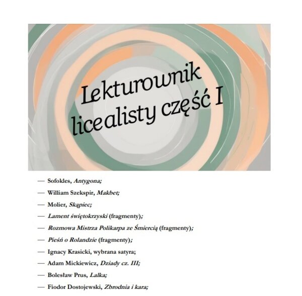 Lekturownik dla liceum cz. I