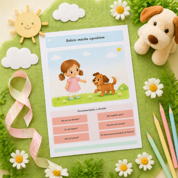 Reksio macha ogonkiem – karta obrazkowa do rozmowy kierowanej