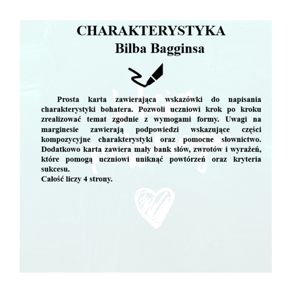 CHARAKTERYSTYKA POSTACI - HOBBIT