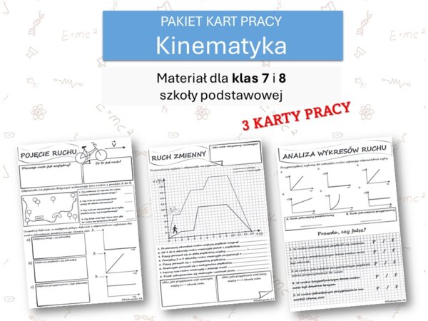 Fizyka 7 i 8. PAKIET KART PRACY. Kinematyka.