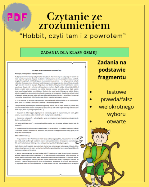 Czytanie ze zrozumieniem: "Hobbit czyli tam i z powrotem"
