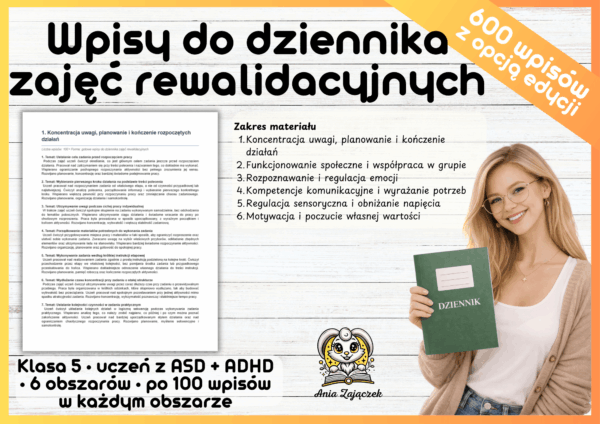 Wpisy do dziennika rewalidacji ASD ADHD
