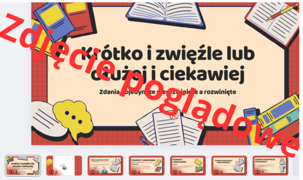 Prezentacja na temat zdań pojedynczych nierozwiniętych i rozwiniętych