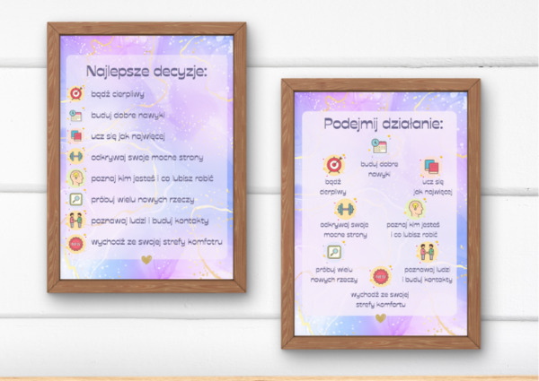 2 plakaty motywacyjne do pokoju/do klasy/do grupy