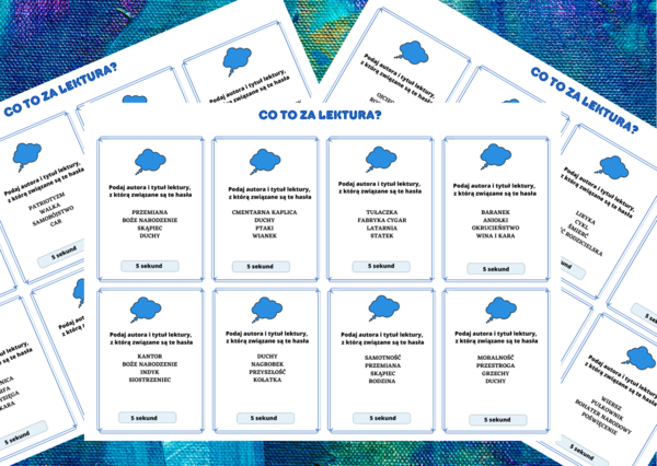 CO TO ZA LEKTURA? – gra „5 sekund” – lektury klasa 7 i 8 – egzamin- powtórka + ODPOWIEDZI