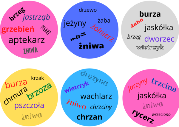 Gra Dobble ortograficzne - wersja kolorowa
