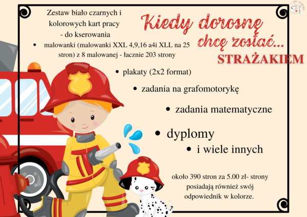 Dzień strażaka - 2 wersje kolor i czarno biała