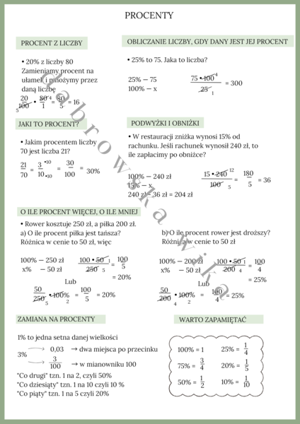 Procenty - notatka