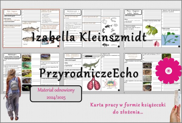 Zestaw kart pracy w pdf do całego działu „Kręgowce zmiennocieplne”. Biologia 6. Nowość 2024/2025.
