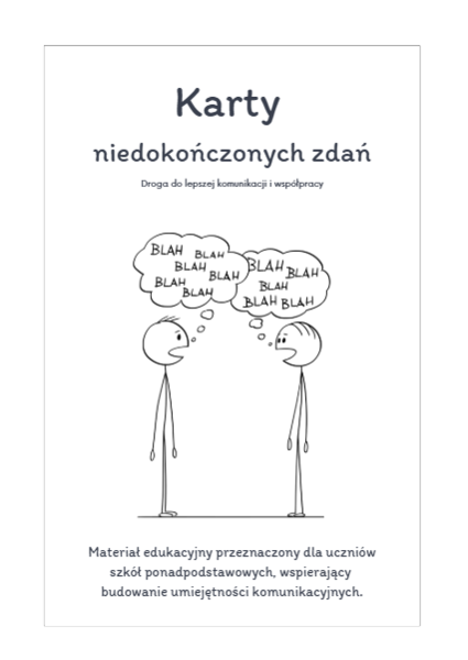 TUS Karty Niedokończonych Zdań Szkoła Ponadpodstawowa Kreatywny materiał edukacyjny do pracy nad umiejętnościami społecznymi